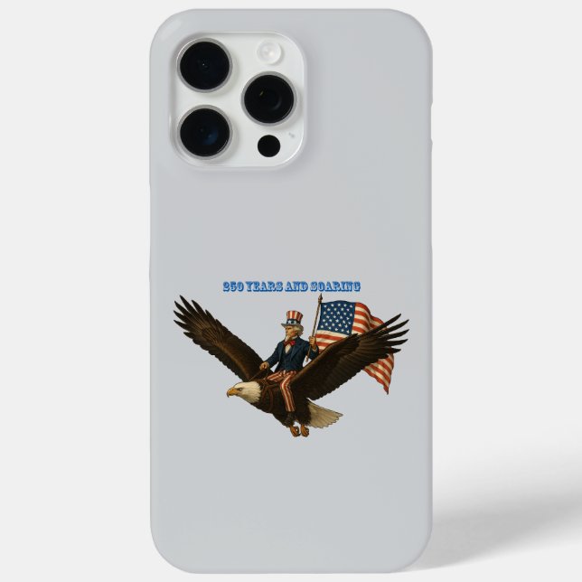 Coques Case-Mate iPhone 250 Years Uncle Sam, Bald Eagle and American Flag (Verso)