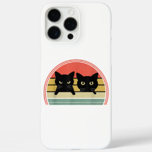 Coques iPhone 16 Pro Max 2 Chats noirs Pékin Vintage Retro Chat Animal Love