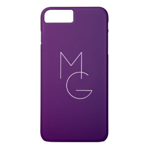 Case-Mate iPhone Case 2 initiales modernes   Ombre subtil mauve-foncé