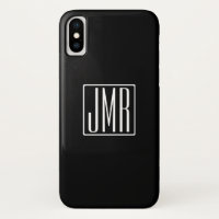 3 Initiales Monogramme | Noir et blanc (ou couleur