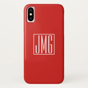 Case-Mate iPhone Case 3 Initiales Monogramme   Rouge et blanc (ou couleu