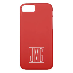 Case-Mate iPhone Case 3 Initiales Monogramme   Rouge et blanc (ou couleu
