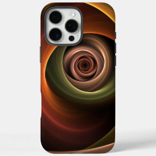 Coques iPhone 16 Pro Max 3D Spirale Abstraite couleurs chaudes Art fractal