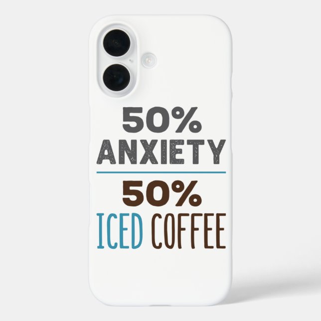 Coques Case-Mate iPhone 50% anxiété 50% café glacé (Verso)