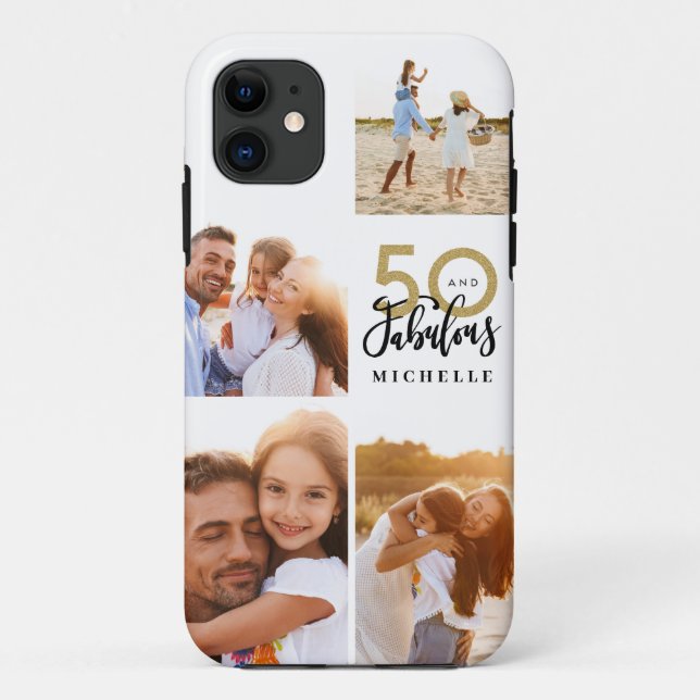 Coques Case-Mate iPhone 50 et fabuleux or noir photo anniversaire  (Dos)