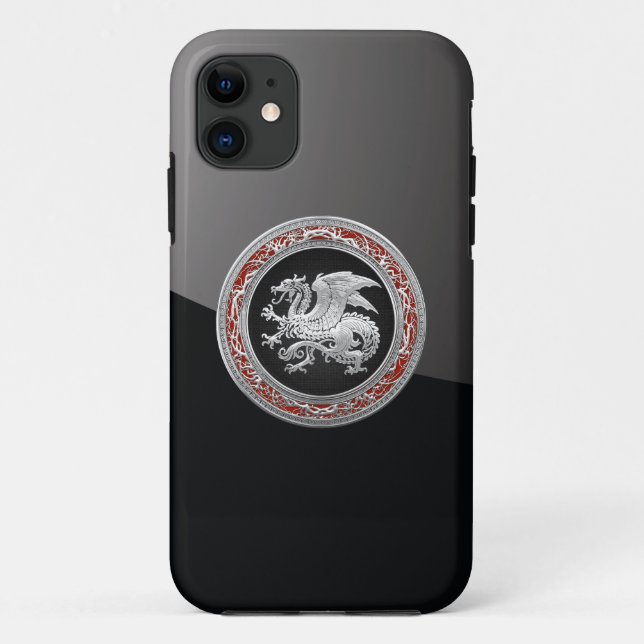 Coques Case-Mate iPhone [600] Dragon islandais, Landvæ ttir [Argent] (Dos)