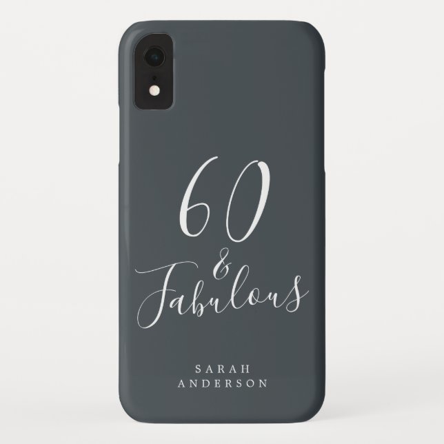 Coques Case-Mate iPhone 60 et Sassy Script noir blanc 60e anniversaire (Dos)