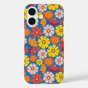Coque Pour iPhone 16 60s Retro Blue été