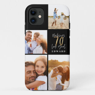 Case-Mate iPhone Case 70e anniversaire or noir photo collage élégant