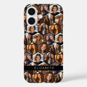 Coque Pour iPhone 16 7 Photo Collage rétro funky motif géométrique