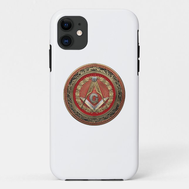 Coques Case-Mate iPhone [800] Master Mason - Carré Or & Compass (Dos)