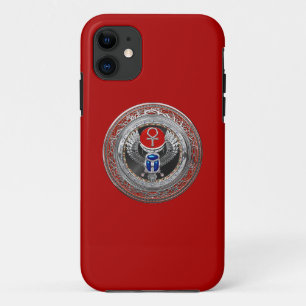 Case-Mate iPhone Case [800] Scarab à ailes en argent sacré égyptien et A