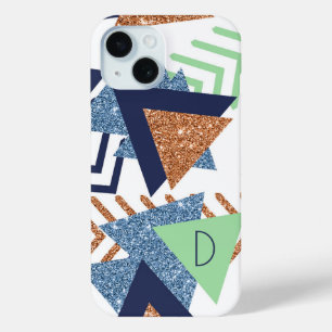 Coque Pour iPhone 15 80s Colorful Abstrait   Monogramme de la palette l