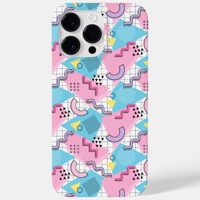 Coques Case-Mate iPhone 80's Memphis Active Pink Light Blue (Verso)