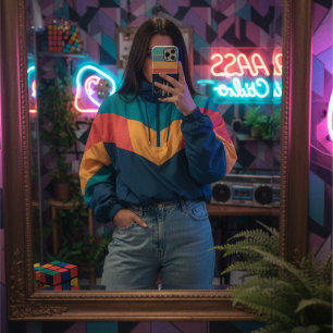 Coques iPhone 16 Pro Max 80s vintage Stripe simple monogramme original pers