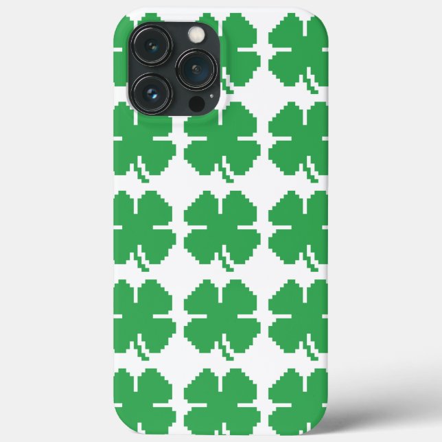 Coques Case-Mate iPhone 8 bits Pixel Lucky Four Leaf Clocher (Verso)