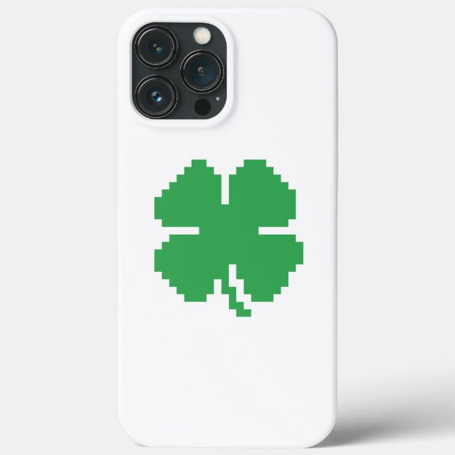 Coques Case-Mate iPhone 8 bits Pixel Lucky Four Leaf Clocher (Verso)