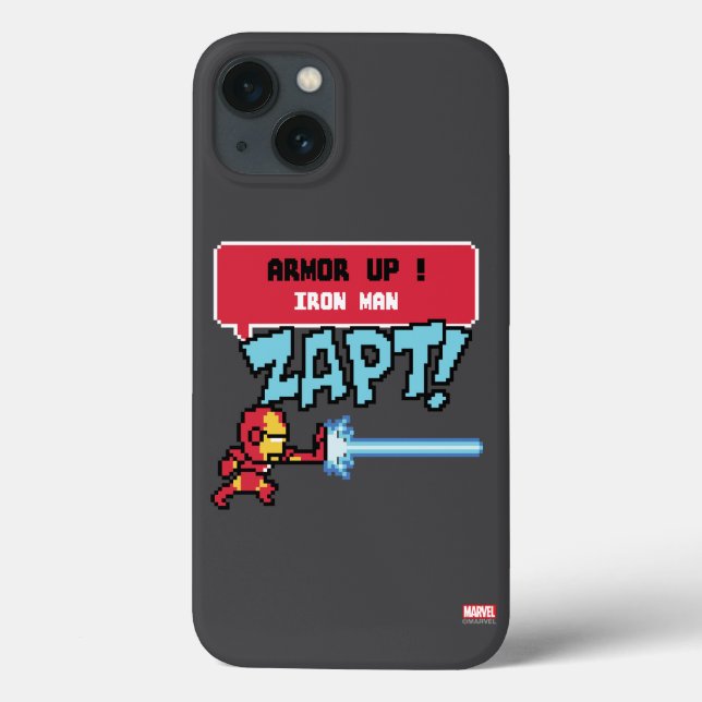 Coques Case-Mate iPhone 8Bit Iron Man Attaque - Armure Up ! (Verso)