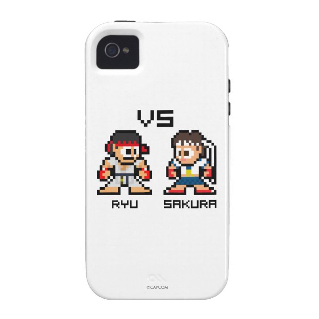 Coques Case-Mate iPhone 8bit Ryu CONTRE Sakura (Dos)