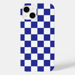 Coque Pour iPhone 14 à damiers bleu et blanc