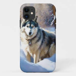 Case-Mate iPhone Case Aaskan Malamute Qu'il neige Noël