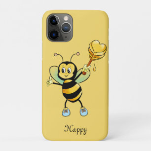 Case-Mate iPhone Case Abeille bourdon miel sur fond beige noir et doré