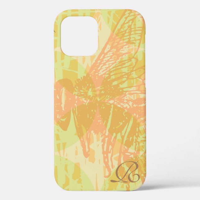 Coques Case-Mate iPhone Abeille rose moderne et monogramme (Verso)