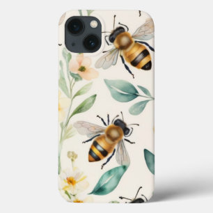 Case-Mate iPhone Case Abeilles et fleurs - Crème Floral Miel Motif