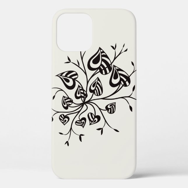 Coques Case-Mate iPhone Abrégé sur style de tatouage floral avec le (Verso)