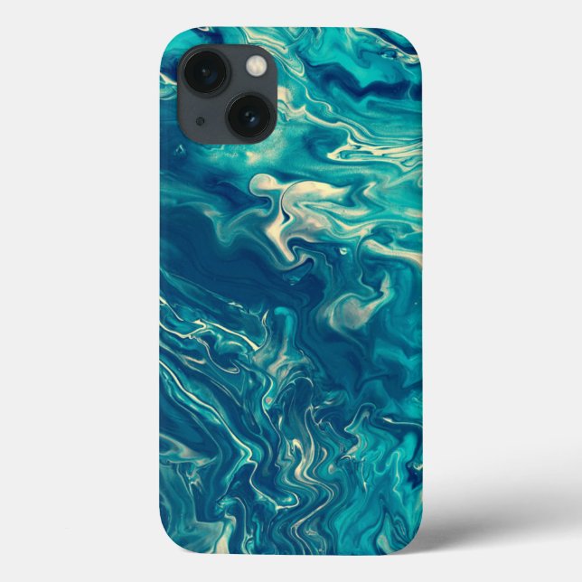 Coques Case-Mate iPhone Abréviation acrylique bleue et Marbre blanc (Verso)