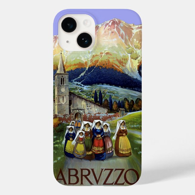 Coques Case-Mate iPhone Abruzzes Italie Art de l'affiche de voyage vintage (Verso)