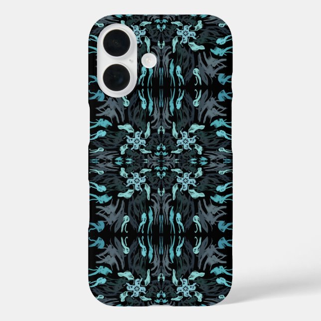 Coques Case-Mate iPhone Abstract Aquatic Shaded Repeating Pattern Swirls (Verso)