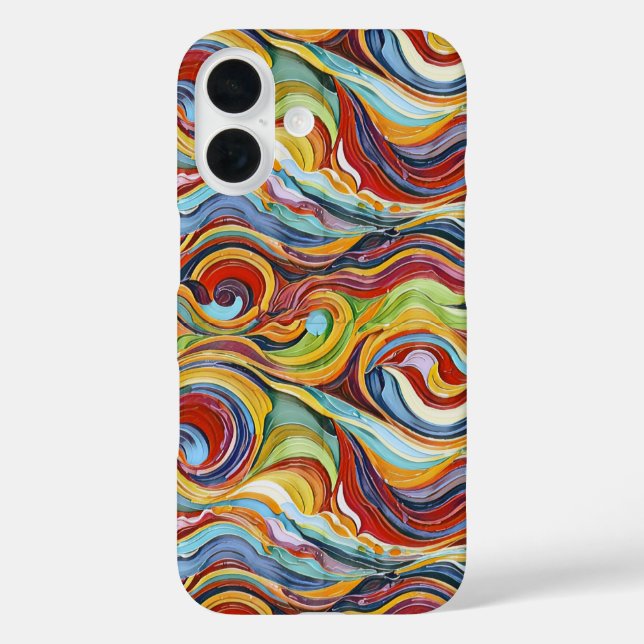 Coques Case-Mate iPhone Abstract geometric pattern 39 with wavy lines (Verso)