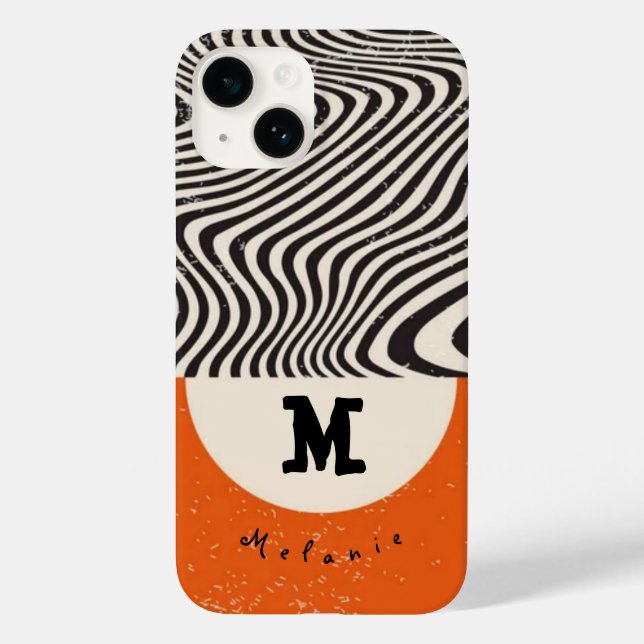 Coques Case-Mate iPhone Abstract orange grounge minimal Monogram Modern  (Verso)
