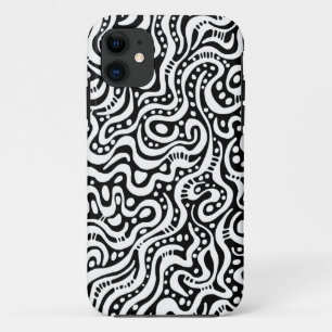Coques Pour iPhone Abstrait 041211 - Blanc sur noir