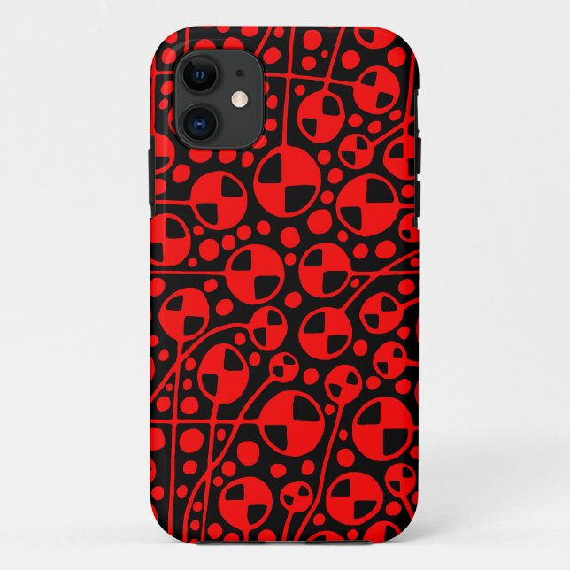 Coques Case-Mate iPhone Abstrait 130112 v5 rouge sur noir (Dos)
