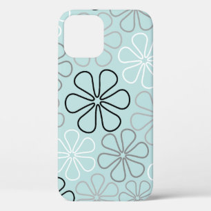 Case-Mate iPhone Case Abstrait Big Flower Outlines BWG+Duck Egg Blue