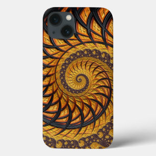 Case-Mate iPhone Case Abstrait Black Gold Spiral Fractal