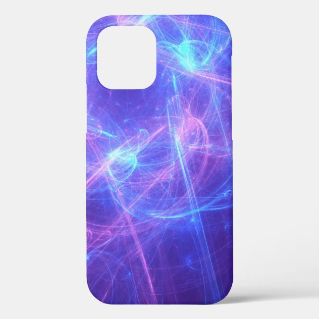 Coques Case-Mate iPhone Abstrait bleu et rose Tourbillonnant fractal (Verso)