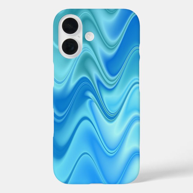 Coques Case-Mate iPhone Abstrait Bleu Ondulé (Verso)