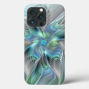 Case-Mate iPhone Case Abstrait Bleu Vert Papillon Imaginaire Fractal Art