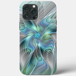 Case-Mate iPhone Case Abstrait Bleu Vert Papillon Imaginaire Fractal Art