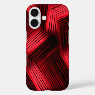Coque Pour iPhone 16 Abstrait contemporain rouge et noir