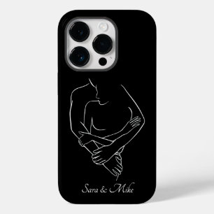 Coque Pour iPhone 14 Pro Abstrait Couple Line Art, Boho Chic