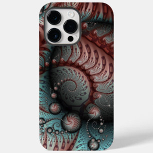 Coque Pour Pour iPhone 14 Pro Max Abstrait Fantaisie Vive Art Fractal Brun Bleu