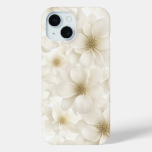Coque Pour iPhone 15 Abstrait floral d'ivoire doux