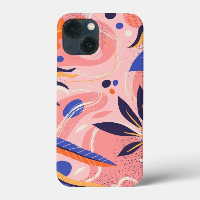Coques Case-Mate iPhone abstrait floral plat (Verso)
