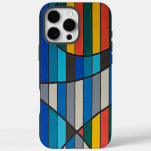 Coques iPhone 16 Pro Max Abstrait Géométrique avec des Bandes et des Formes