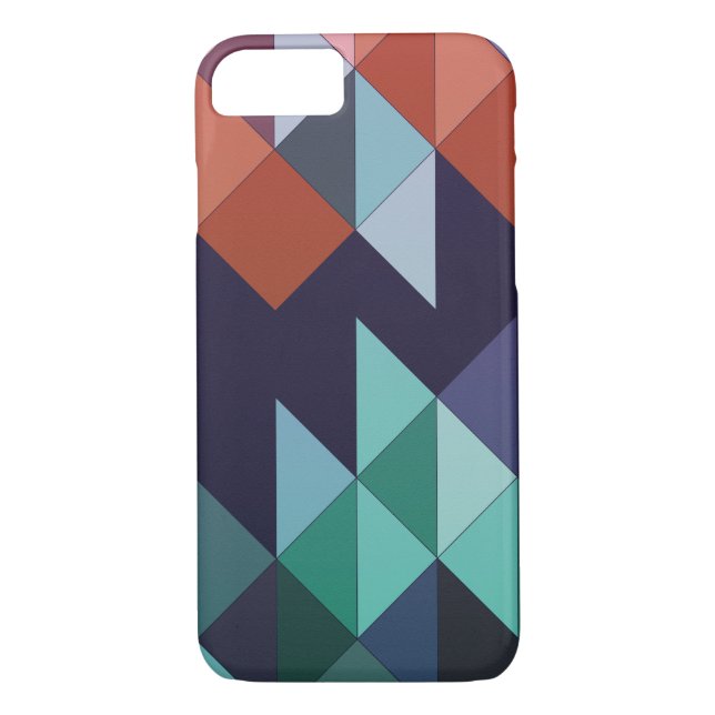 Coques Case-Mate iPhone Abstrait Géométrique Marine Bleu Vert Brown Élégan (Dos)