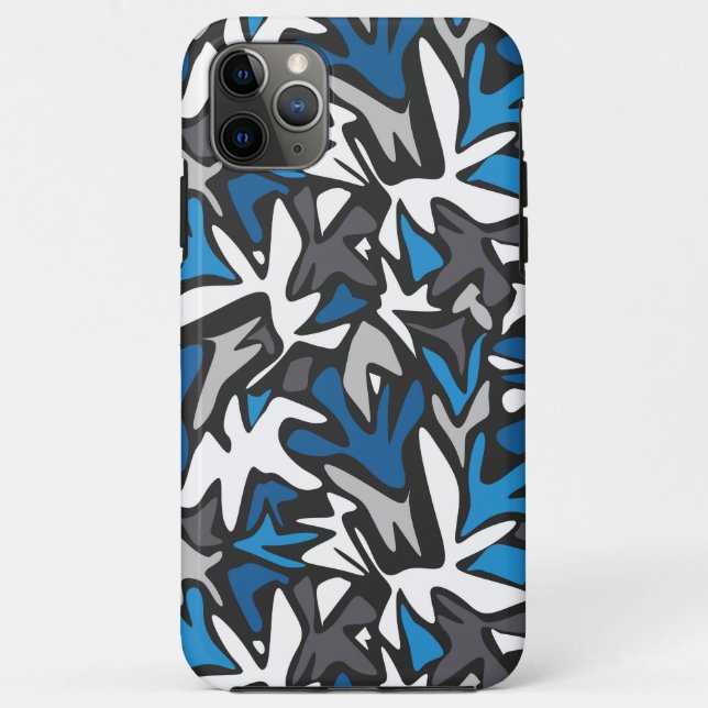 Coques Case-Mate iPhone abstrait, géométrique, motif, noir et bleu (Dos)